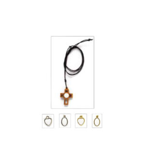 CIONDOLI IN LEGNO E METALLI CON 1 PLACCA