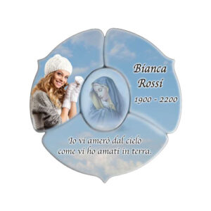 TARGA VIOLA 3 PETALI A PARETE