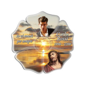 TARGA VIOLA 5 PETALI A PARETE