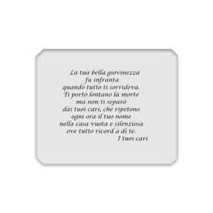 TARGA VERDI A PARETE BIANCA SOLO SCRITTA NERA