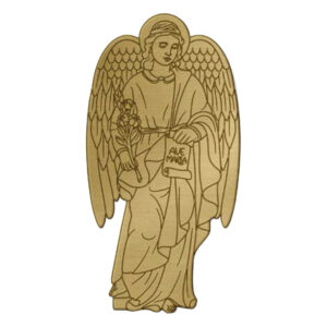 SAGOMA SACRA IN OTTONE FIGURA INTERA ANGELO AVE MARIA